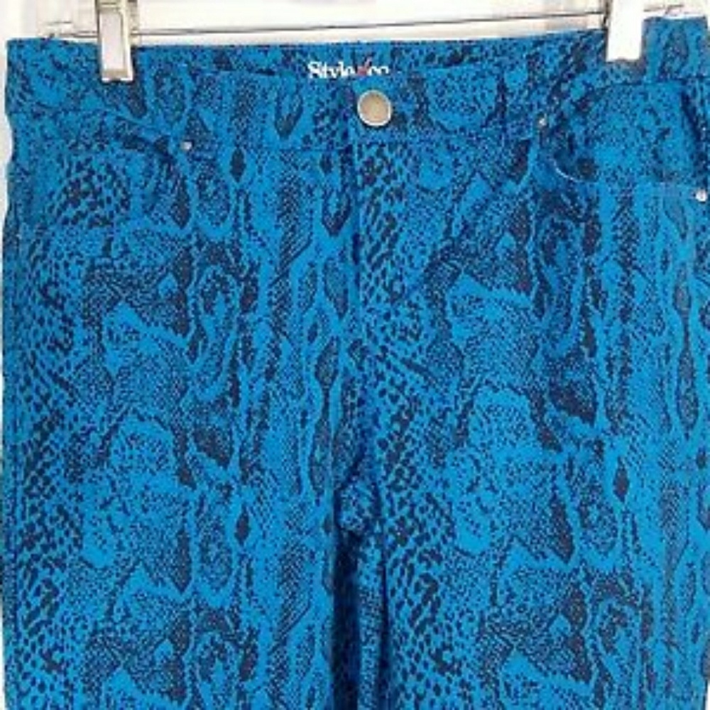 Royal blue python jeans - Picture 2 of 4